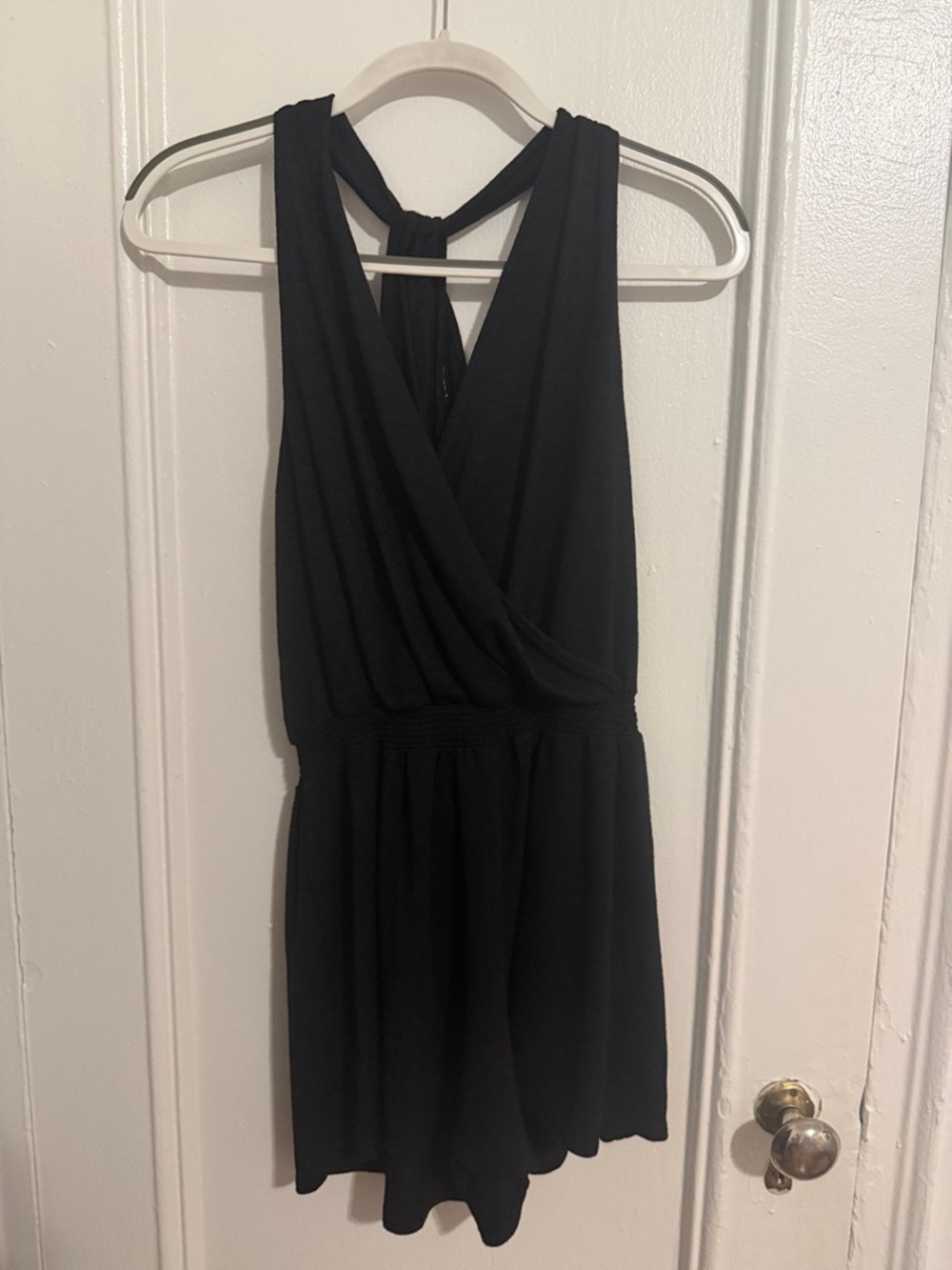 GAP Black Sleeveless Wrap Romper